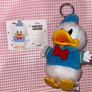 Authentic popmart Disney Donald Duck Plush Keychain with Blue and Yellow Accents